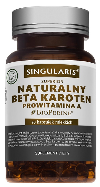 Beta Karoten naturalny Singularis Prowitamina A 90 kapsułek (5907796631225) - obraz 1