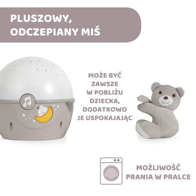 Нічник проектор зірочок Chicco First Dreams Next2Stars Бежовий (8058664112463) - зображення 8