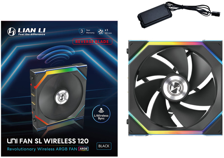 Wentylator Lian Li Uni Fan SL Wireless 120 Reverse Blade Black (LULI-089) - obraz 7