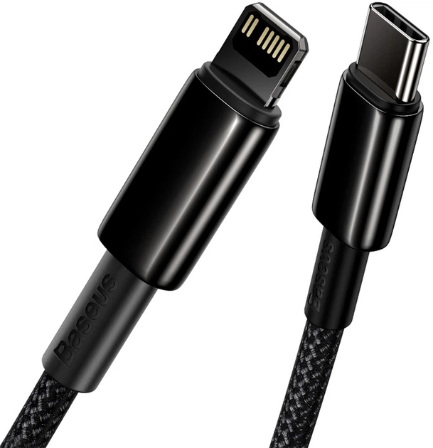 Кабель Baseus Tungsten Gold Fast Charging Data Cable Type-C to iP PD 20W 2 м Black (CATLWJ-A01) - зображення 3