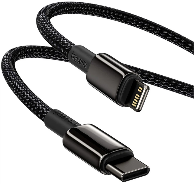 Кабель Baseus Tungsten Gold Fast Charging Data Cable Type-C to iP PD 20W 2 м Black (CATLWJ-A01) - зображення 4