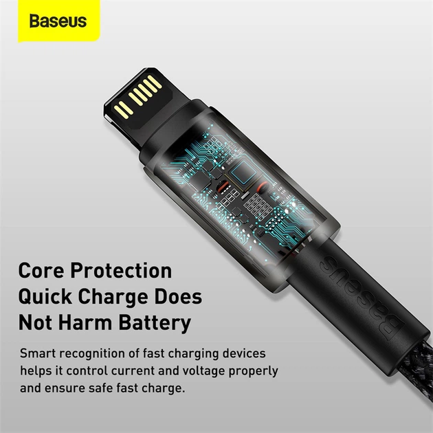 Кабель Baseus Tungsten Gold Fast Charging Data Cable Type-C to iP PD 20W 2 м Black (CATLWJ-A01) - зображення 14