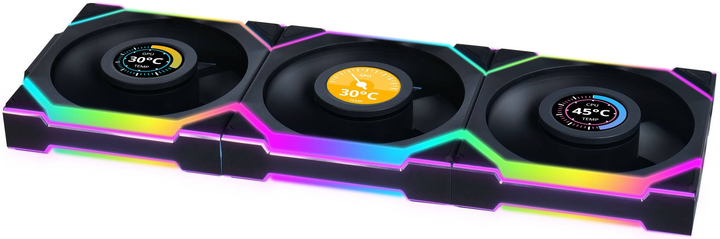 Zestaw wentylatorów Lian Li Uni Fan SL Wireless LCD 120 Black (LULI-099) - obraz 2