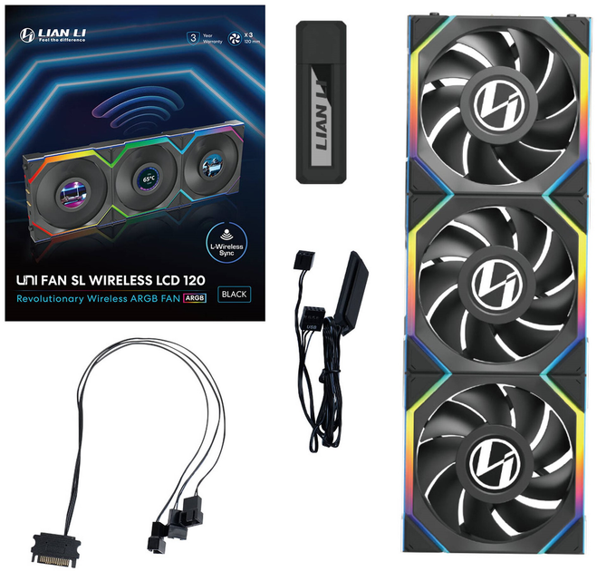 Zestaw wentylatorów Lian Li Uni Fan SL Wireless LCD 120 Black (LULI-099) - obraz 11