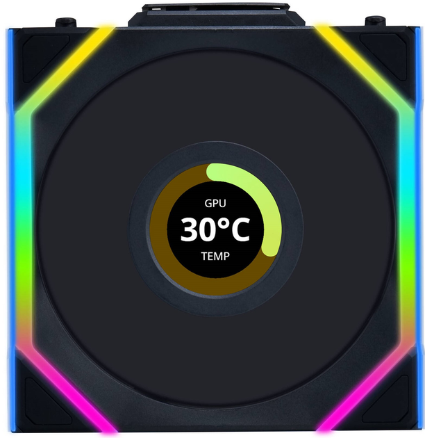 Wentylator Lian Li Uni Fan SL Wireless LCD 120 Reverse Blade Black (LULI-097) - obraz 1