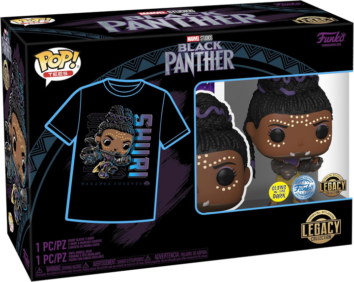 Набір Funko Pop! & Tee Marvel Black Panther Bobble-Head Shuri Фігурка + футболка розмір XL 64880 (889698648806) - зображення 1