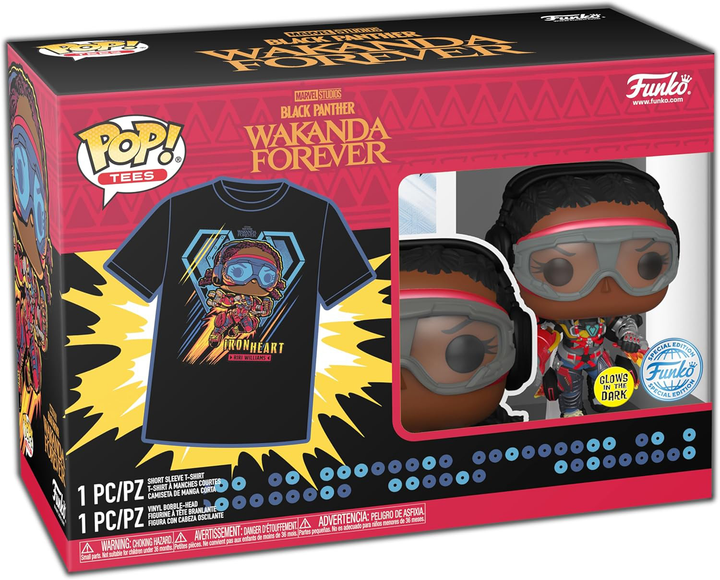 Zestaw Funko Pop! & Tee Marvel Black Panther Wakanda Forever Figurka Bobble-Head Ironheart + Koszulka Rozmiar S 70379 (889698703796) - obraz 1