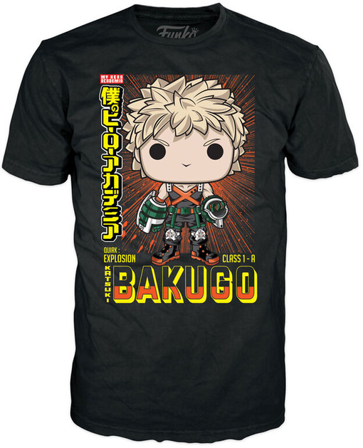 Zestaw Funko Pop! & Tee My Hero Academia Figurka Katsuki Bakugo + Koszulka Rozmiar M 64593 (889698645935) - obraz 3
