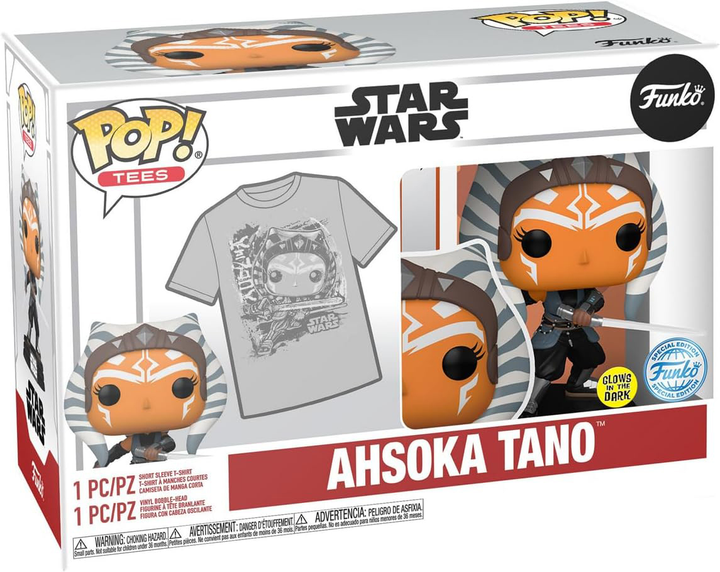 Zestaw Funko Pop! & Tee Disney Star Wars Figurka Bobble-Head Ahsoka Tano + Koszulka Rozmiar L 74501 (889698745017) - obraz 2