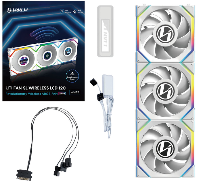 Zestaw wentylatorów Lian Li Uni Fan SL Wireless LCD 120 White (LULI-100) - obraz 11