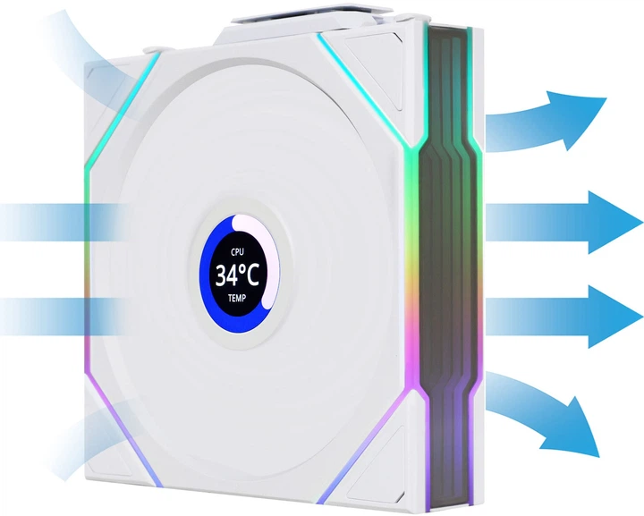 Wentylator Lian Li Uni Fan TL Wireless LCD 120 White (LULI-114) - obraz 3