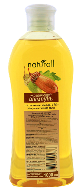 Шампунь "Зміцнювальний, з екстрактами кропиви і дуба" - Naturall Natural Spa 1000мл - изображение 3