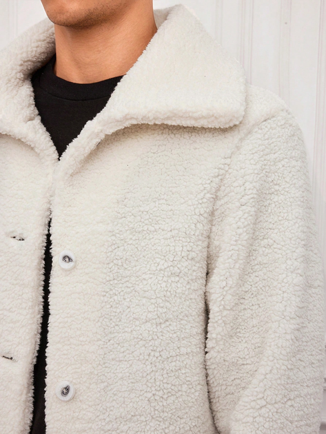 Куртка Шерпа демисезонная мужская SHEIN GD-00157779 S Белая (DN3012300059949) - изображение 5