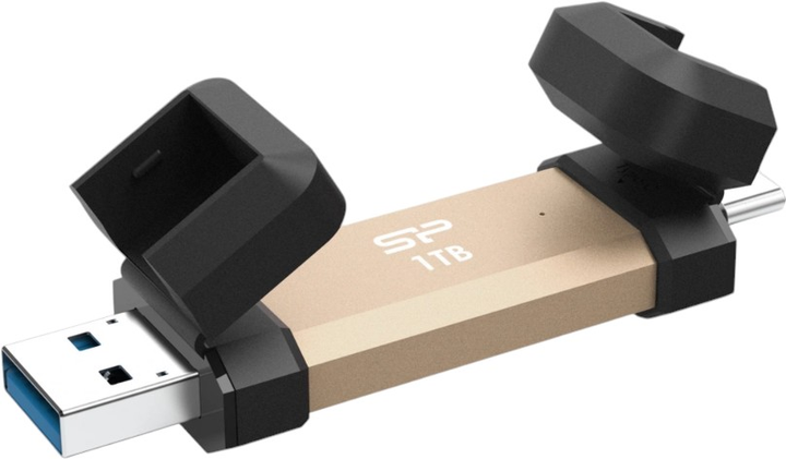 SSD диск Silicon Power DS72 1TB USB Type-A/USB Type-C Gold (SP001TBUC3S72VPG) - зображення 1