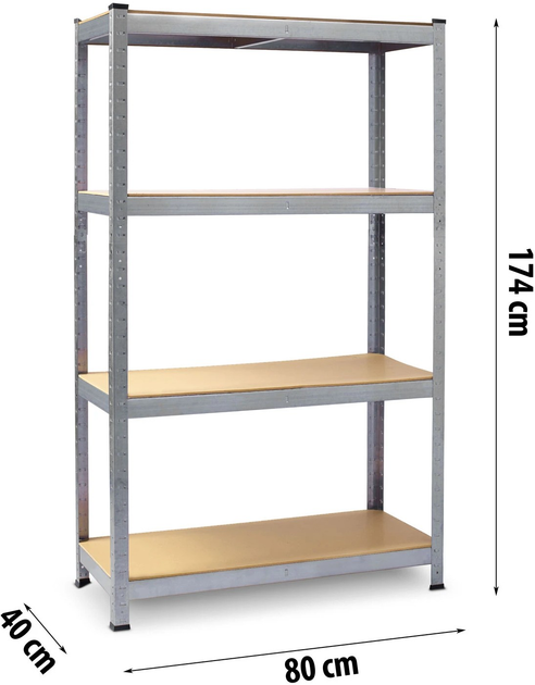 Regał magazynowy Plonos 470100 174 x 80 x 40 cm (5903890610739) - obraz 5