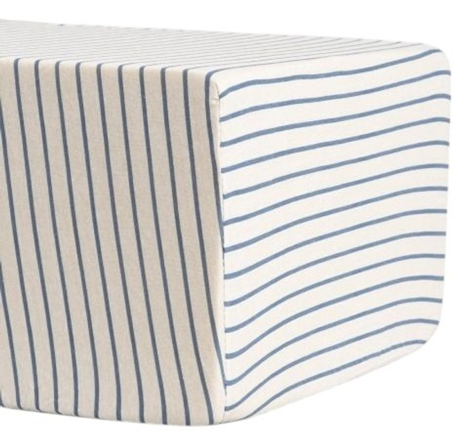 Prześcieradło Homla Rander jersey w beżowo-niebieskie paski 140 x 200 cm (5906496740855) - obraz 1