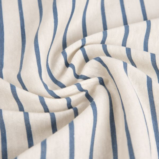 Prześcieradło Homla Rander jersey w beżowo-niebieskie paski 140 x 200 cm (5906496740855) - obraz 2