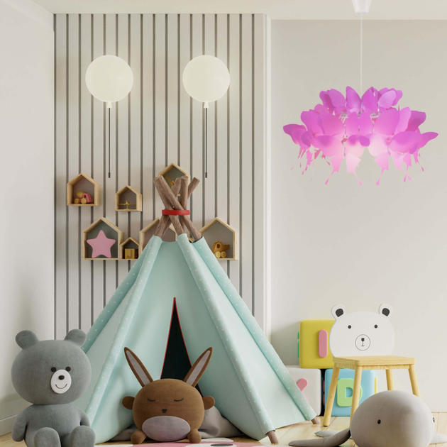Lampa wisząca Light Prestige Series Farfalla 1 x E27 ciemny róż (LP-3439/1P dark pink) - obraz 3