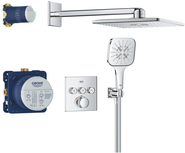 Душова система скрытого монтажу на 3 виходи з термостатом Grohe Grohtherm SmartControl (34864000) - Фото 1 Душова система скрытого монтажу на 3 виходи з термостатом Grohe Grohtherm SmartControl (34864000) - зображення 1