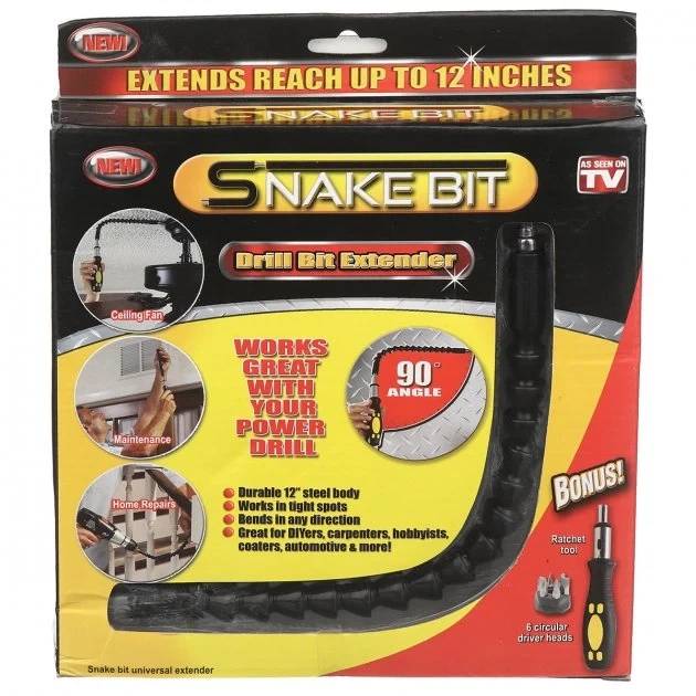 Гибкая отвертка универсальная с трещоткой и сменными насадками 6 шт Snake Bit TOOL - изображение 2