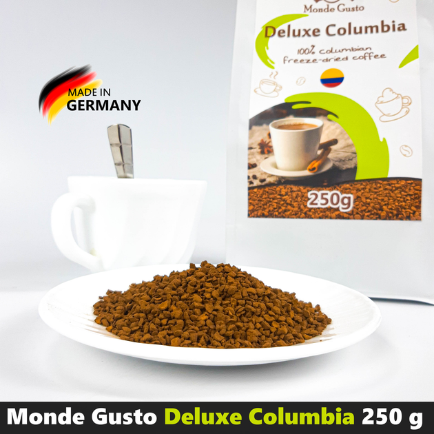 Розчинна кава Monde Gusto Deluxe Columbia 250 г - Фото 2 Розчинна кава Monde Gusto Deluxe Columbia 250 г - зображення 2