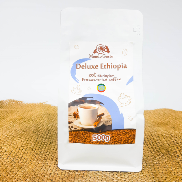Розчинна кава Monde Gusto Deluxe Ethiopia 500 г - Фото 1 Розчинна кава Monde Gusto Deluxe Ethiopia 500 г - зображення 1