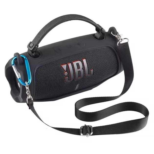 Силіконовий чохол + ремень для портативної колонки JBL Charge 6 (чорний) - зображення 2