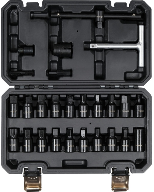 Komplet kluczy YATO do odkręcania korków oleju 3/8" 26 elementów (YT-05998) - obraz 1