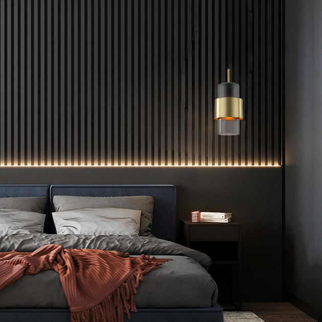 Lampa wisząca Light Prestige Series Miele 1 x E27 dymna (LP-866/1P L SM/GD) - obraz 3