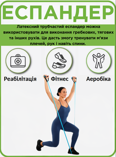 Еспандер стрічковий з ручками LiveUp LP8407 EXERCISE BAND (джгут TPE, ручка PP, d-24x3,4мм, l-130см, навантаження 30LB, синій) - Фото 2 Еспандер стрічковий з ручками LiveUp LP8407 EXERCISE BAND (джгут TPE, ручка PP, d-24x3,4мм, l-130см, навантаження 30LB, синій) - изображение 2