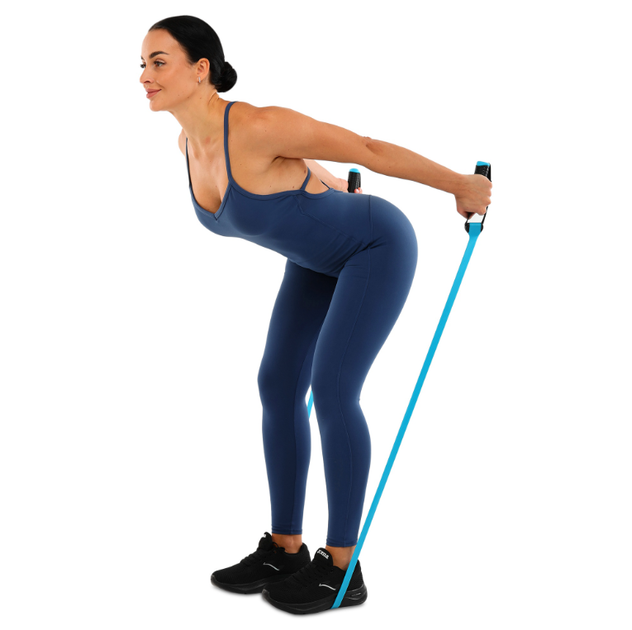 Еспандер стрічковий з ручками LiveUp LP8407 EXERCISE BAND (джгут TPE, ручка PP, d-24x3,4мм, l-130см, навантаження 30LB, синій) - Фото 9 Еспандер стрічковий з ручками LiveUp LP8407 EXERCISE BAND (джгут TPE, ручка PP, d-24x3,4мм, l-130см, навантаження 30LB, синій) - изображение 9