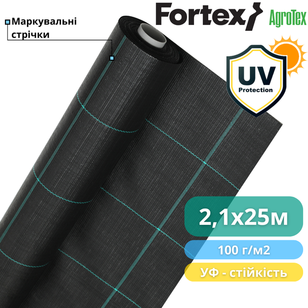Агротекстиль Fortex 2,10х25 м, 52,5 м2, 100 г/м2 - изображение 4