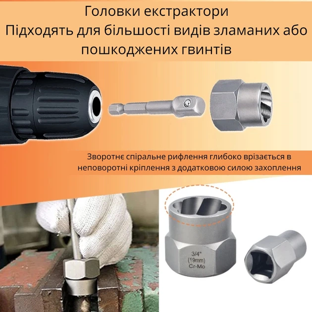 Набор инструментов для откручивания (сверла, эктракторы, головки для поврежденных гаек) ZBTools (ZBSK8102) - изображение 4