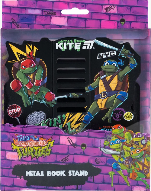 Подставка для книг Kite Ninja Turtles Металлическая Черная