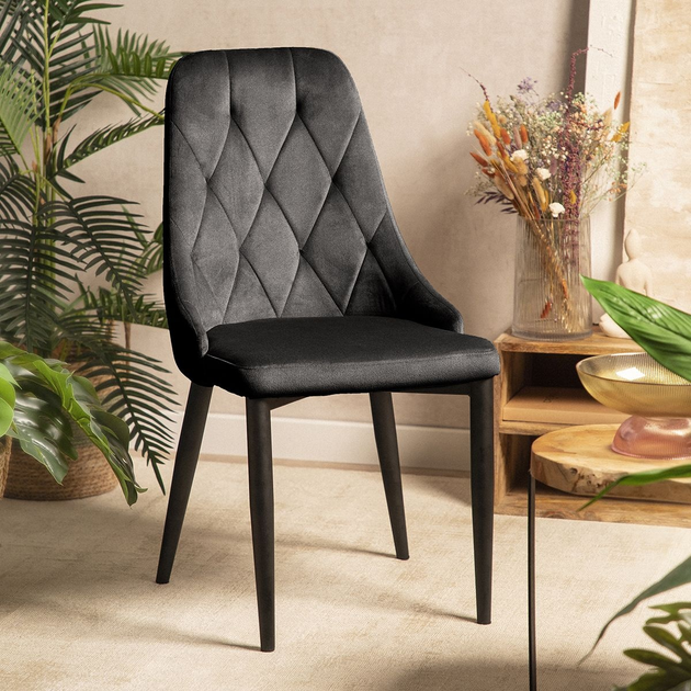 Стілець для кухні та вітальні HOMLA LOUIS QUILTER 44 x 59 x 88 см Black (5904183848969) - зображення 5
