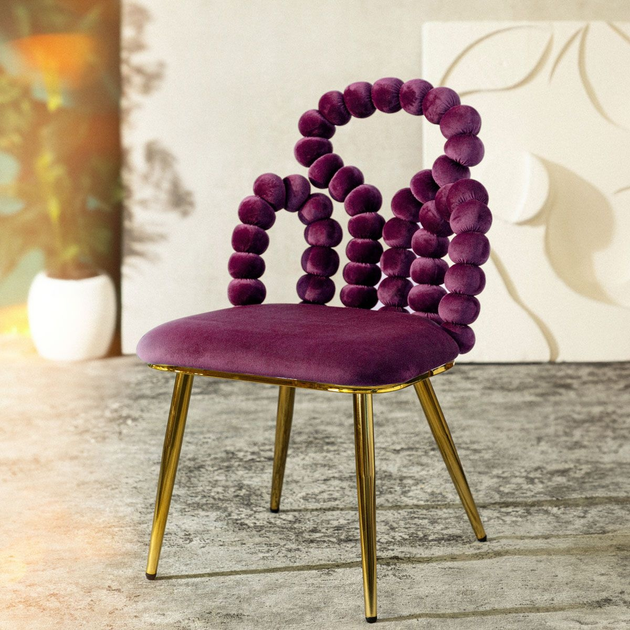 Стілець для кухні та вітальні HOMLA BUBBLE BEAM 56.5 x 52 x 87 см Burgundy (5904183871844) - зображення 8
