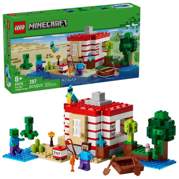 Zestaw klocków LEGO Minecraft Dom TNT w dżungli, 287 el. 21275 (5702017815497) - obraz 7