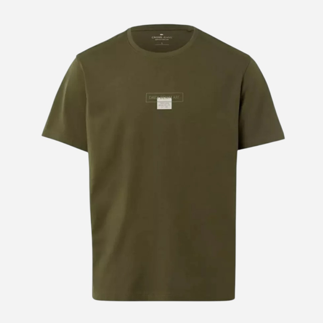T-shirt męski bawełniany Cross Jeans 16054-002 2XL Khaki (8697319727814) - obraz 6