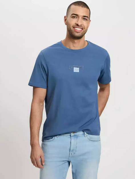 T-shirt męski bawełniany Cross Jeans 16054-005 L Niebieski (8697319727845) - obraz 1