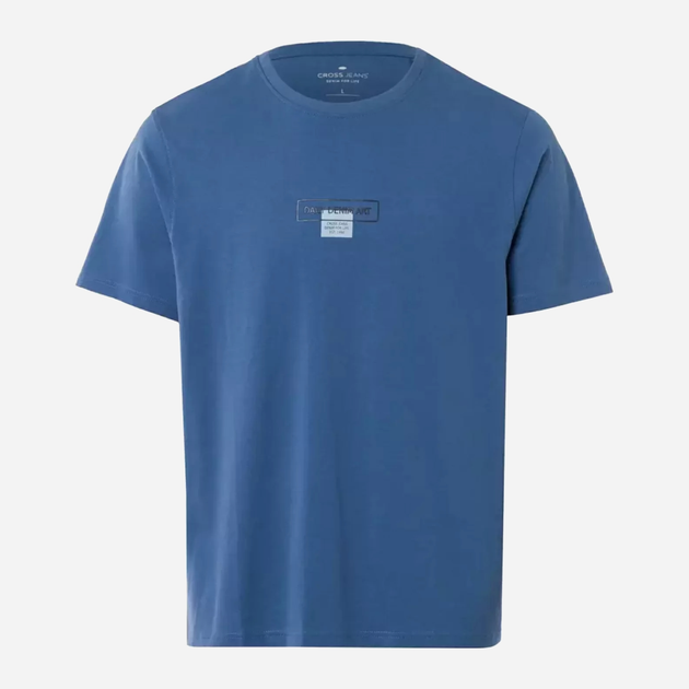 Футболка бавовняна довга чоловіча Cross Jeans 16054-005 M Синя (8697319727838) - зображення 6