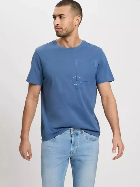 T-shirt męski bawełniany Cross Jeans 16055-005 2XL Niebieski (8697319727913) - obraz 1