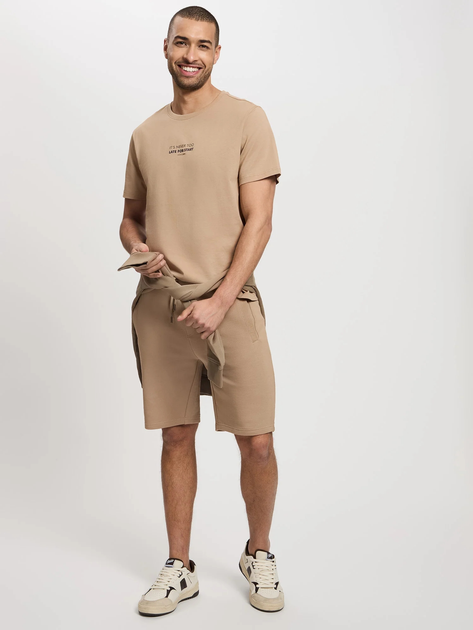 Футболка бавовняна довга чоловіча Cross Jeans 16056-383 M Бежева (8697319727937) - зображення 3
