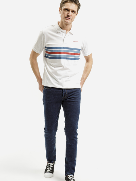 Поло довге чоловіче Cross Jeans 16069-008 XL Біле (8697319750966) - зображення 3