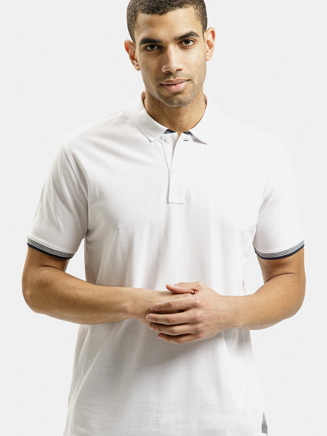 Koszulka polo męska Cross Jeans 16070-008 2XL Biała (8697319751017) - obraz 1