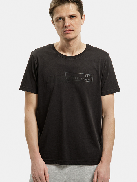T-shirt męski bawełniany Cross Jeans 16095-020 S Czarny (8697319752021) - obraz 1