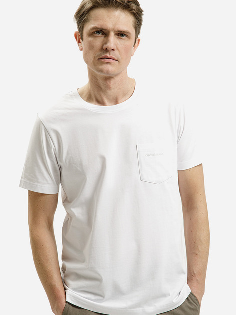 Футболка бавовняна довга чоловіча Cross Jeans 16107-008 2XL Біла (8697319729962) - зображення 1