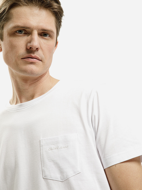 T-shirt męski bawełniany Cross Jeans 16107-008 M Biały (8697319729931) - obraz 4