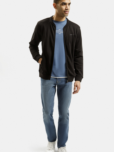 Толстовка на блискавці чоловіча Cross Jeans 25489-020 2XL Чорна (8697319752496) - зображення 3