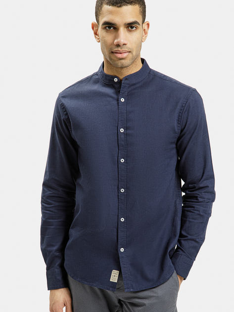 Сорочка бавовняна чоловіча Cross Jeans 35607-001 M Темно-синя (8697319764970) - зображення 1