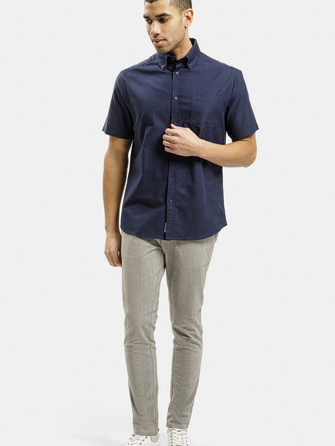 Koszula męska bawełniana z krótkim rękawem Cross Jeans 35609-001 3XL Granatowa (8697319779196) - obraz 3